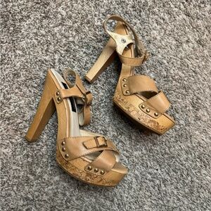 Chinese Laundry Tan Platform Heels Size 6